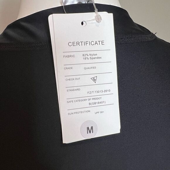 Micosuza NWT black long sleeve UV sun protection rash guard top size M - Picture 15 of 15